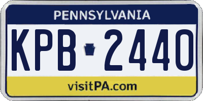 PA license plate KPB2440