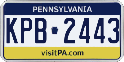 PA license plate KPB2443