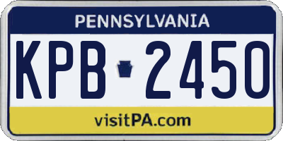 PA license plate KPB2450