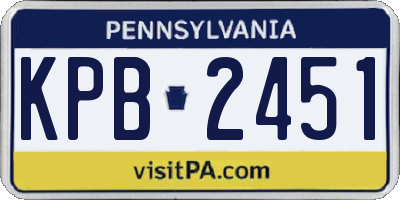 PA license plate KPB2451