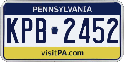 PA license plate KPB2452
