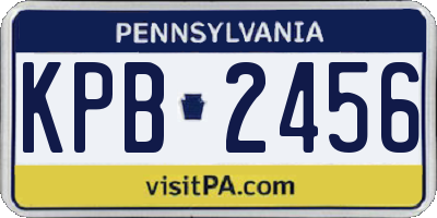 PA license plate KPB2456