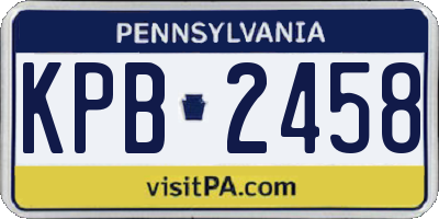 PA license plate KPB2458