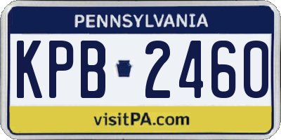 PA license plate KPB2460