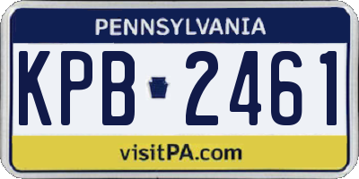 PA license plate KPB2461