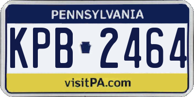 PA license plate KPB2464