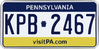 PA license plate KPB2467