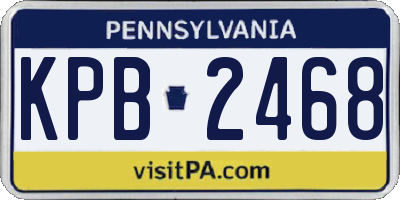 PA license plate KPB2468
