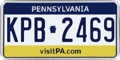 PA license plate KPB2469