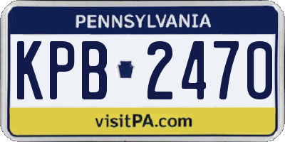 PA license plate KPB2470