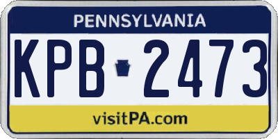 PA license plate KPB2473