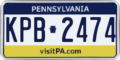 PA license plate KPB2474
