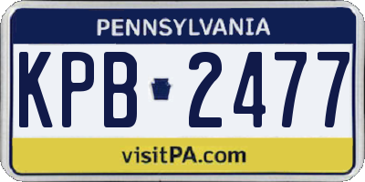 PA license plate KPB2477
