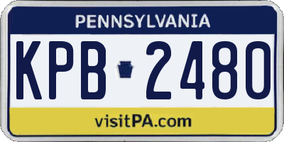 PA license plate KPB2480
