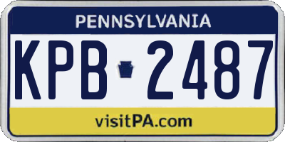 PA license plate KPB2487