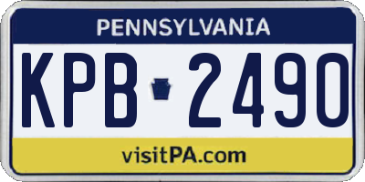 PA license plate KPB2490