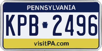 PA license plate KPB2496