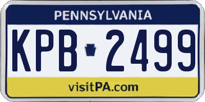 PA license plate KPB2499