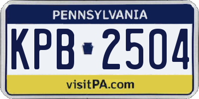PA license plate KPB2504