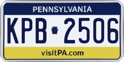 PA license plate KPB2506