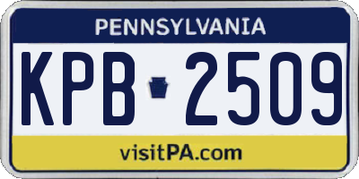 PA license plate KPB2509