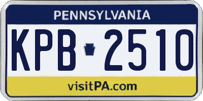 PA license plate KPB2510