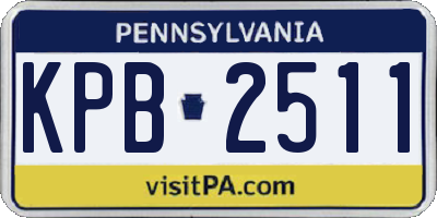 PA license plate KPB2511