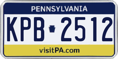PA license plate KPB2512