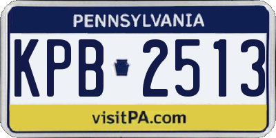 PA license plate KPB2513