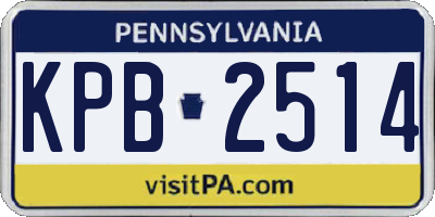 PA license plate KPB2514