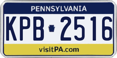 PA license plate KPB2516