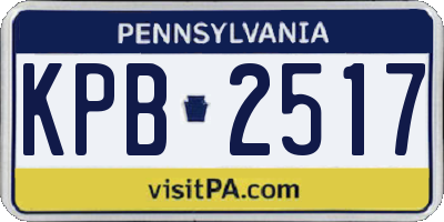 PA license plate KPB2517
