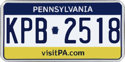 PA license plate KPB2518