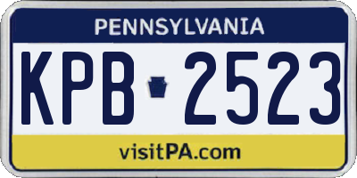 PA license plate KPB2523