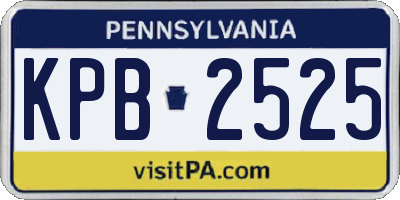 PA license plate KPB2525