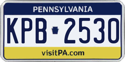 PA license plate KPB2530