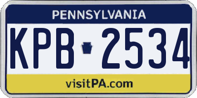 PA license plate KPB2534