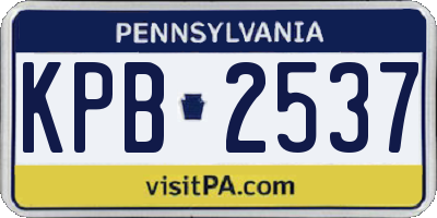 PA license plate KPB2537