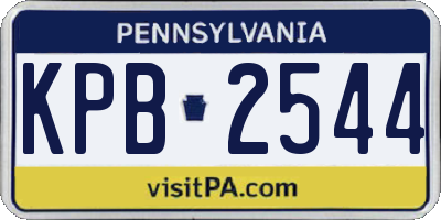 PA license plate KPB2544