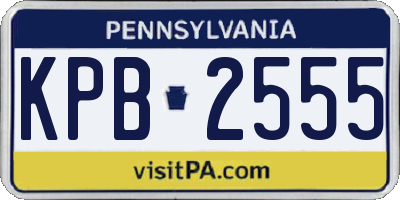 PA license plate KPB2555
