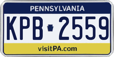 PA license plate KPB2559