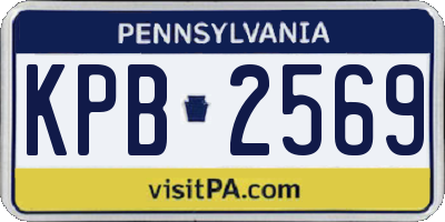 PA license plate KPB2569