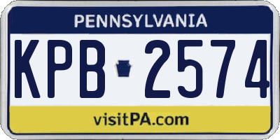 PA license plate KPB2574