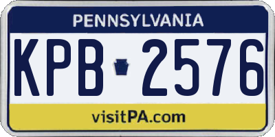 PA license plate KPB2576