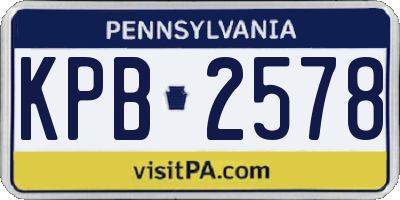 PA license plate KPB2578