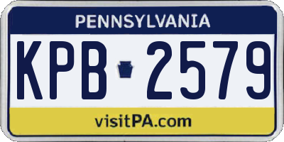 PA license plate KPB2579