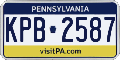 PA license plate KPB2587
