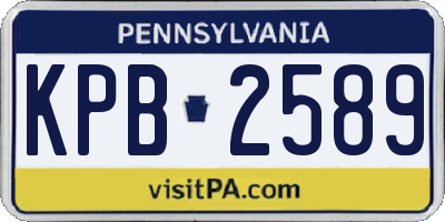 PA license plate KPB2589