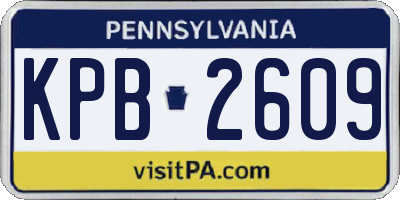 PA license plate KPB2609