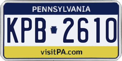 PA license plate KPB2610